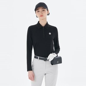 [빈폴] [Essential] 여성 배색 포인트 긴팔티셔츠  블랙 (BJ3241A085)