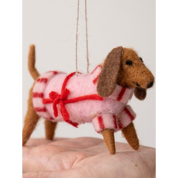선물스웨터 닥스훈트 양모 울 인형 오너먼트 크리스마스 장식 데코 소품