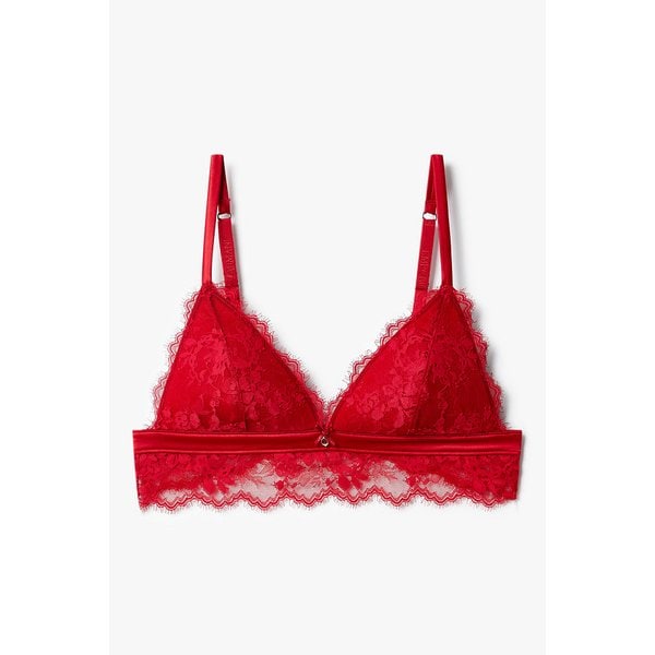 여성 플라워 레이스 패디드 트라이앵글 브라 0825381516000