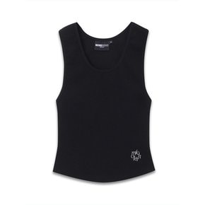 RIBBED SLEEVELESS TOP BLACK