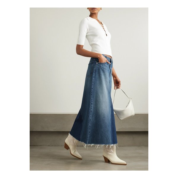 넷 서스테인 도로시 데님 미디 스커트 다크 데님 1647597338596111