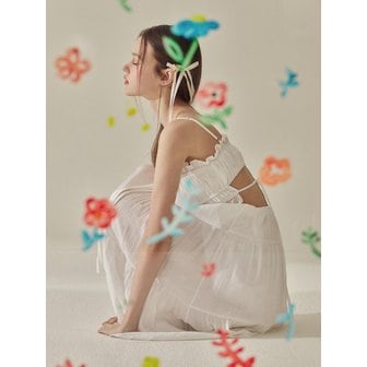 비키니밴더 르헨 스트랩 컷아웃 롱원피스 - White