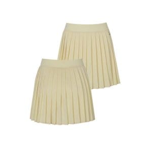 PIQUE PLEATED BANDING SKIRT W/INNER PANTS_Lemon