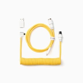 8K 파스텔 항공 케이블 코일 USB C타입 앵글 옐로우