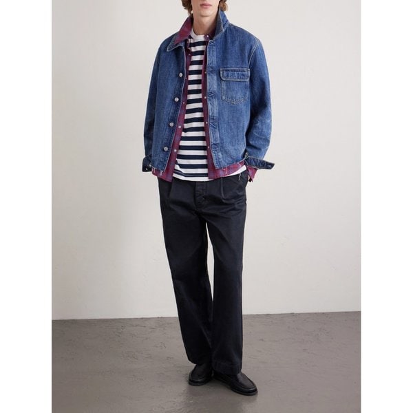 프렌치 로고 스트라이프 코튼 저지 티셔츠 46376663163047002