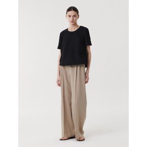 SS WIDE TUCK PANTS (BEIGE)