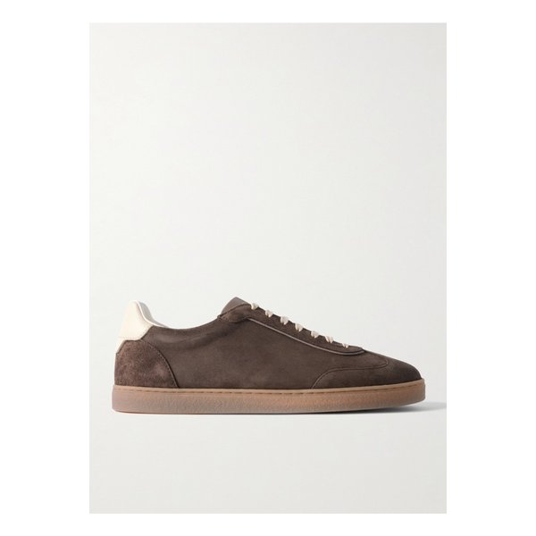 브루넬로쿠치넬리 가죽 트리밍 스웨이드 스니커즈 브라운 46376663162896168