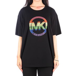 (MU250T397J 001) 여성 레인보우 로고 반팔 티셔츠
