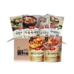 동원양반즉석국6종(백합미역+차돌육개장+소고기무국+우거지된장+돼지고기김치+부대찌개)1개씩