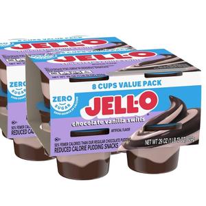  미국직구 Jell-O 젤오 초콜릿 바닐라 스월 푸딩 스낵 8입 8입 2팩