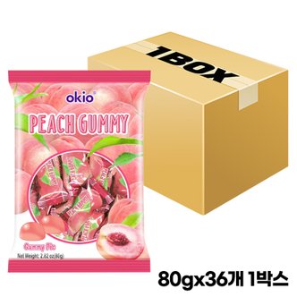  낱개포장젤리 오키오 피치 구미 80gx36개 1박스 무료배송