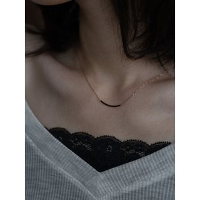 14k black cubic line necklace