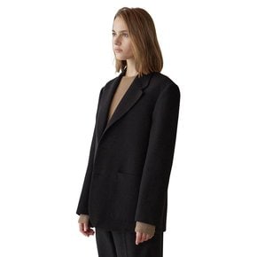 COTTON WOOL OVERFIT JACKET(BLACK)