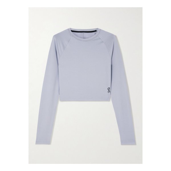 러닝 스튜디오 크롭 패널 스트레치 저지 탑 라일락 46376663162931670