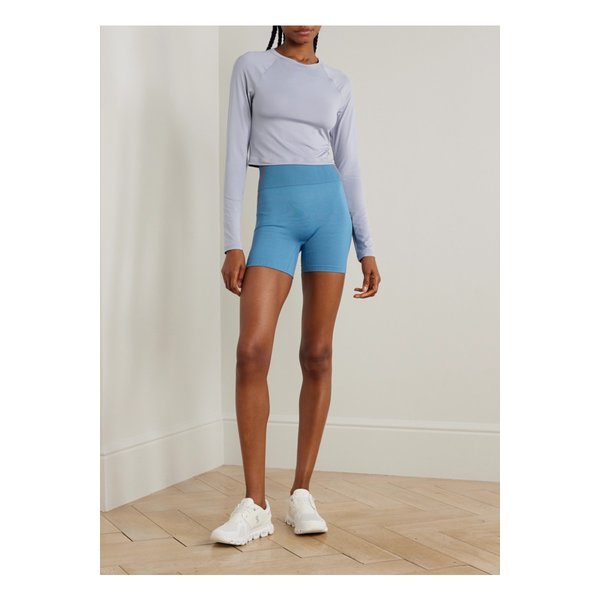 러닝 스튜디오 크롭 패널 스트레치 저지 탑 라일락 46376663162931670