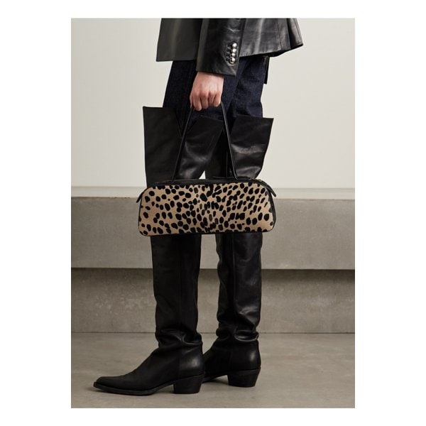 케이트 시모나 가죽 트리밍 레오파드 프린트 카프 헤어 숄더 백 46376663162888088