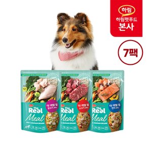 강아지 더리얼 밀 대용량 3종 200g, 총 7팩 (닭,소,연어)