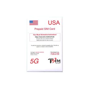 선불 USA SIM카드 무제한 착신과 발신 통화 텍스트  초고속 5G 데이터 허