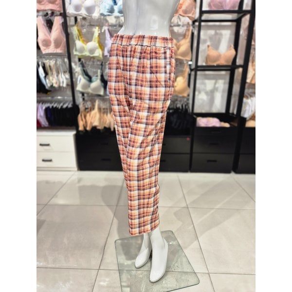 [시흥점] S 비너스) 면스판 체크 나염 여성 홈웨어 하의 VEP3801F-PK