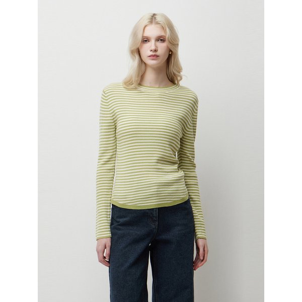 [Online Exclusive] 스트라이프 라운드 니트_SAKPE3611GN