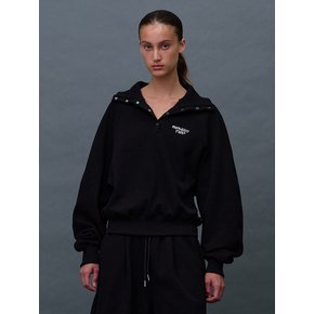 Snap Waffle Sweatshirt_Black