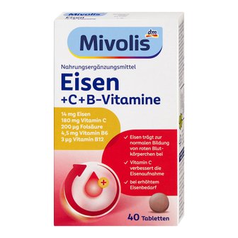  [해외직배송] 미볼리스 철분 + C + B 비타민 40정