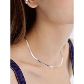 (SILVER925) Flat bold Snake Chain Necklace NZ2038