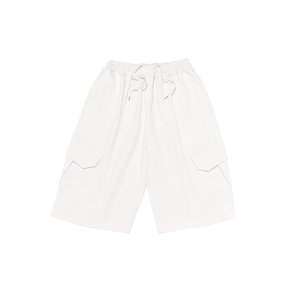 BIO CROP BERMUDA CARGO PANTS (WHITE)