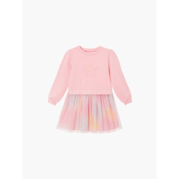 레인보우 스타 맨투맨 튜튜 원피스(Pink)