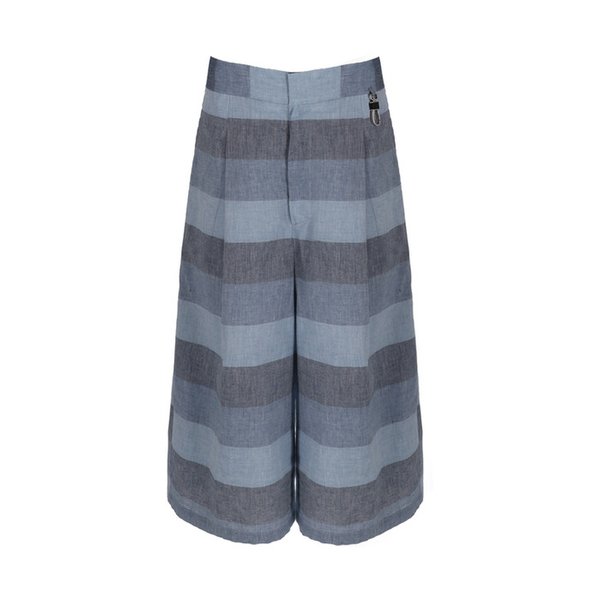 26SS BLUE STRIPED CROP PANTS