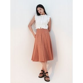 Multi Treaded Pleated Skirt - Orange