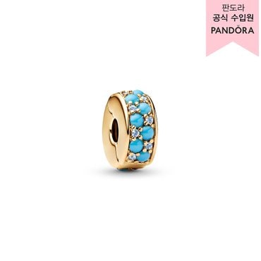 판도라 [백화점 보증서 제공] 아쿠아 블루 클립 참 763902C01