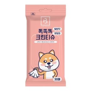 브리더랩 크린티슈 엉덩이 세정 30매 반려동물 물티슈 크리너