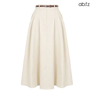 ab.f.z [ab.f.z/신상] 핀턱 벨트 SET 롱 스커트 (AFZ5MS39A)