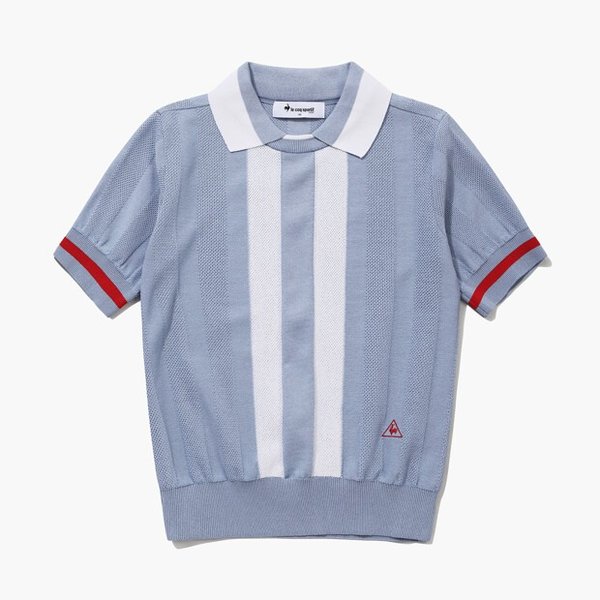 [여주점] 여성 라인 포인트 반팔 카라 스웨터 GQ122LKP32 BBBL