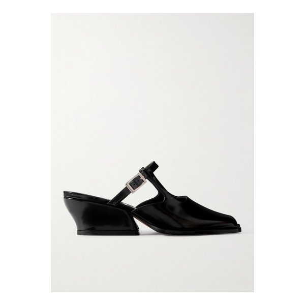 온다 가죽 뮬 블랙 46376663162923422