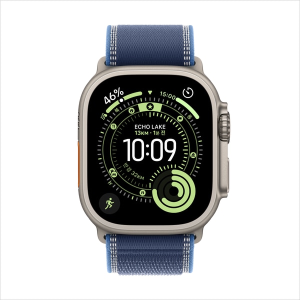 (2차) 애플워치 울트라 3 셀룰러 49mm 내추럴 티타늄, 블루트레일루프 (SM) MEWR4KH/A