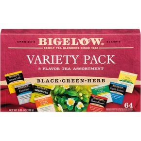 Bigelow Tea비글로우  Tea  비글로우  8가지  맛  차  모음  티  트레이  팩  티백  64  캡슐