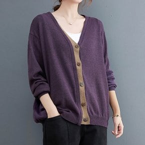 [~77까지]노바 배색라인 니트 가디건