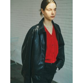 90s Classic Faux Leather Jacket_CTO116(Black)