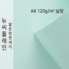 종이문화 뉴씨플레인 얇은 양면색상지 120g A6 No.18 연옥색 낱장 1매 색지