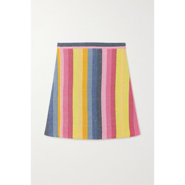 신디소 쿠말로 제마 스트라이프 리넨 캔버스 미니 스커트 1647597301500278