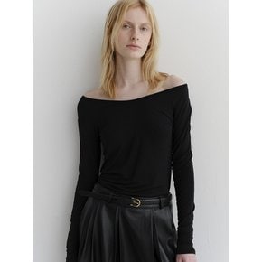 2-way off shoulder t-shirt_black