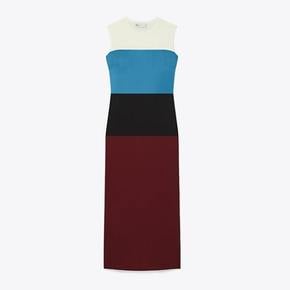 [24SS]토리버치 컬러블록 울 드레스 - 블랙
