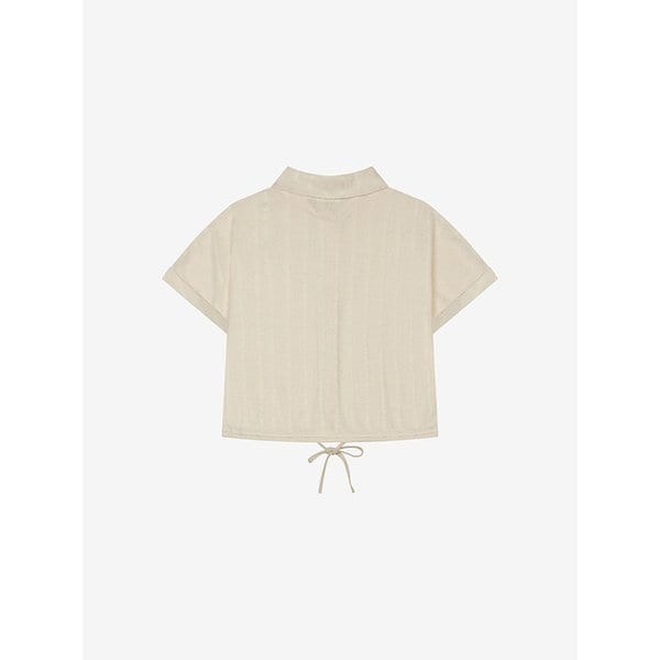 스트링 카라넥 세미 크롭 셔츠 (VKBAG2474)