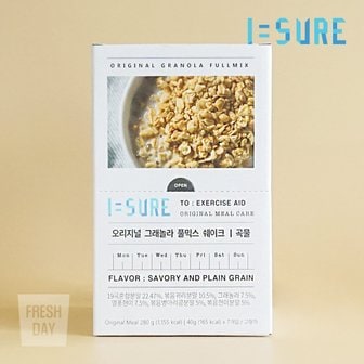 프레시데이 [아이슈어] 오리지널 그래놀라 풀믹스 곡물 쉐이크 7입*40g