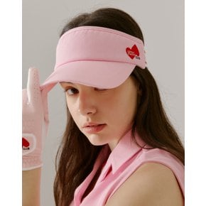 [23SS] [ONLINE 특가]핑크 하트 로고 뒷밴딩 선바이저 HWHE3E305P2