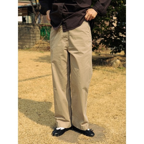 라이트 코튼 와이드 팬츠 베이지