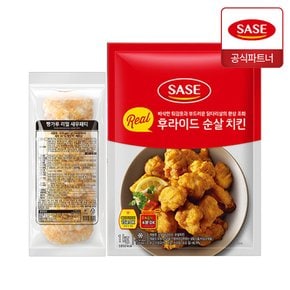 사세 빵가루 리얼 새우패티 650g + 리얼 후라이드 순살 치킨 1kg