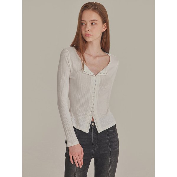 EYELET SNAP BUTTON CARDIGAN_T426OT800